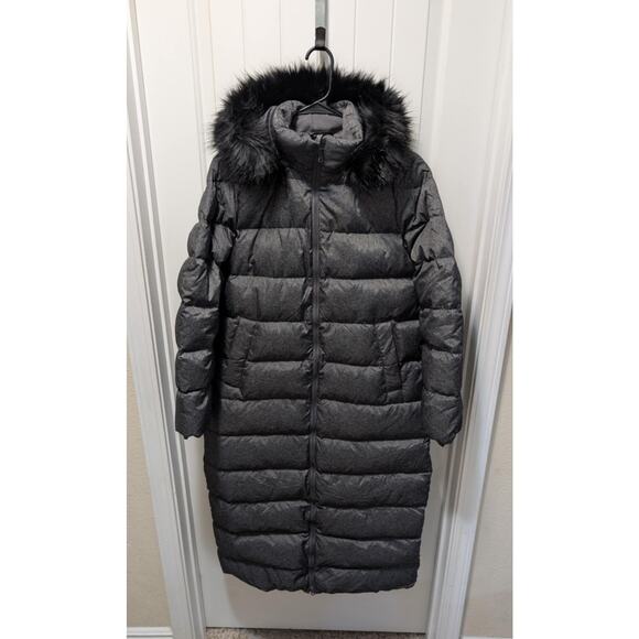 Lands' End Maxi Down Winter Long Puffer Coat Womens M 10-12 Gray MSRP $290 - Picture 1 of 9